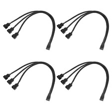 3 Way 4 Pin PWM Fan Splitter Cable,12 inch PC Fan Extension Cable, CA PWM Fan Ex