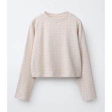 Zara Soft Touch Rhinestone Top, Size 13-14