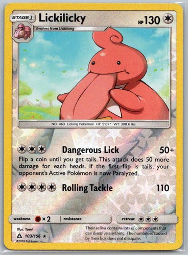 Lickilicky 103/156 Rare Ultra Prism Pokemon Reverse Holo Lightly Played