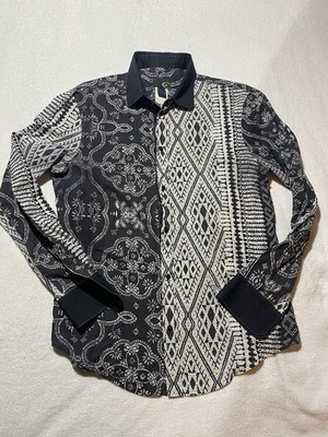 Just Cavalli Ittierre Shirt Mens Size 52 Snake Skin Paisley Print Made In ITALY