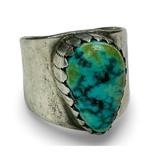 Vintage Sterling Turquoise Ring Bold Southwestern sz 7