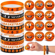 60 Pcs Basketball Party Favors Mini Basketball Stress Balls Sports Silicone