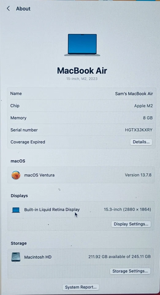 Apple MacBook Air 15" M2 · 8GB · 256GB, foto 1 di 4