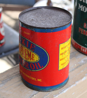 RARE FULL NO LEAKS late 1940s era DIXIE SUPREME MOTOR OIL Old 1 qt. Metal Can