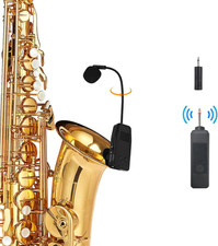 Wireless Saxophone Microphone System, Clip on Instrument Microphone Suitable for