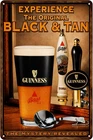 Guinness Bass Ale Metal Sign Pub Bar Tin Black & Tan Vintage 12x8in Metal Sign