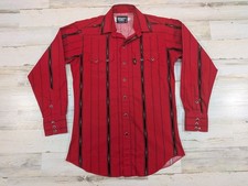Vtg Panhandle Slim Shirt Mens Large 16 35 Diamond Pearl Snap Sawtooth