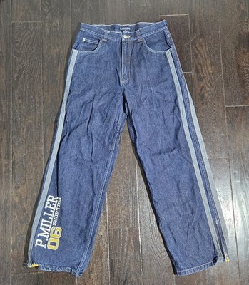 P Miller Signature Collection Boys 06 Shorties Baggy Y2K Denim Jeans Zipper 18