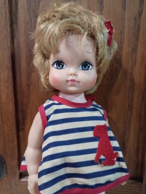 RARE 1966 Uneeda 12'' Tiny Treasure doll with Very Big painted eyes, Adorable HTF