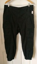 GAP WOMEN'S BLACK ELASTIC WAIST UTILITY PANTS, SIZE XL