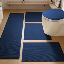 Bathroom Rugs Sets 5 Piece Non Slip Washable, Absorbent Quick Dry Bath Mat Se...