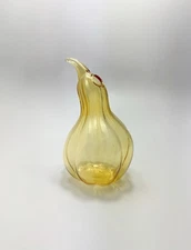 Gold Gourd Bud Vase Glass, Yellow Fall Bud Vase, Thanksgiving Autumn Bud Vase