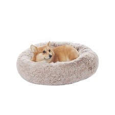 Bedfolks Calming Donut Dog Bed, 30 Inches Round Fluffy Dog Beds for Medium
