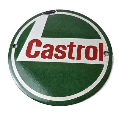 #ad Vintage Castrol Motor Oil Sign Gas Service Station Pump Porcelain Sign $110.47