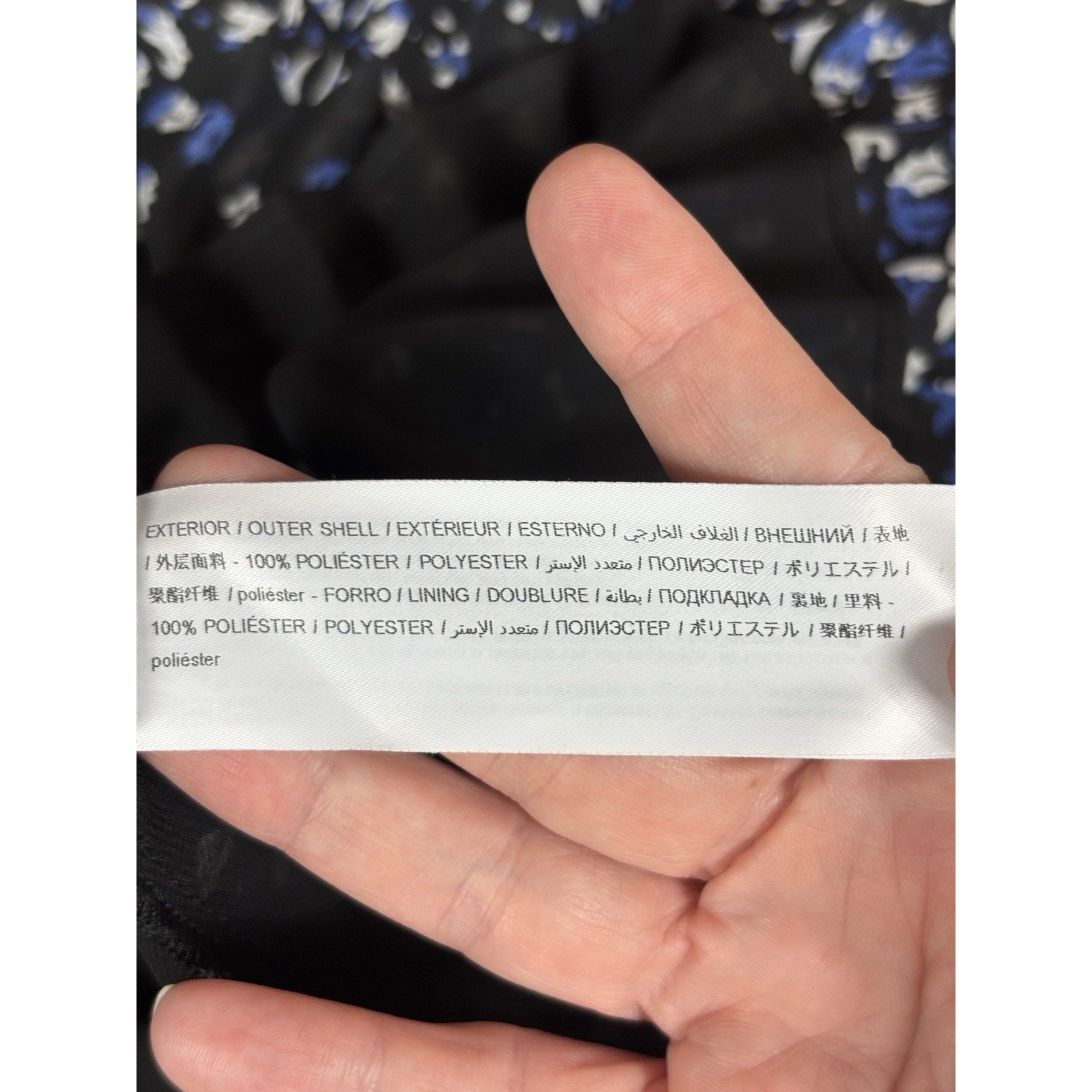 Adolfo Dominguez Fit & Flare Dress Black Blue Flo… - image 6