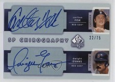 2003 SP Authentic Chirography Double 22/75 Dwight Evans Carlton Fisk Auto 0dj8