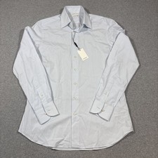 NWT Suitsupply Shirt Men 15.5 - 39 Light Blue Twill Tailored Fit Button Up