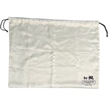 COACH Dust Bag Authentic Drawstring Storage Bag Logo Stain Ivory 19.5"x15"