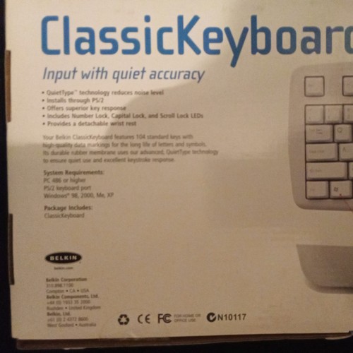 Belkin Classic Full-Size Wired Retro Vintage Keyboard Top Zustand - Bild 7 von 8