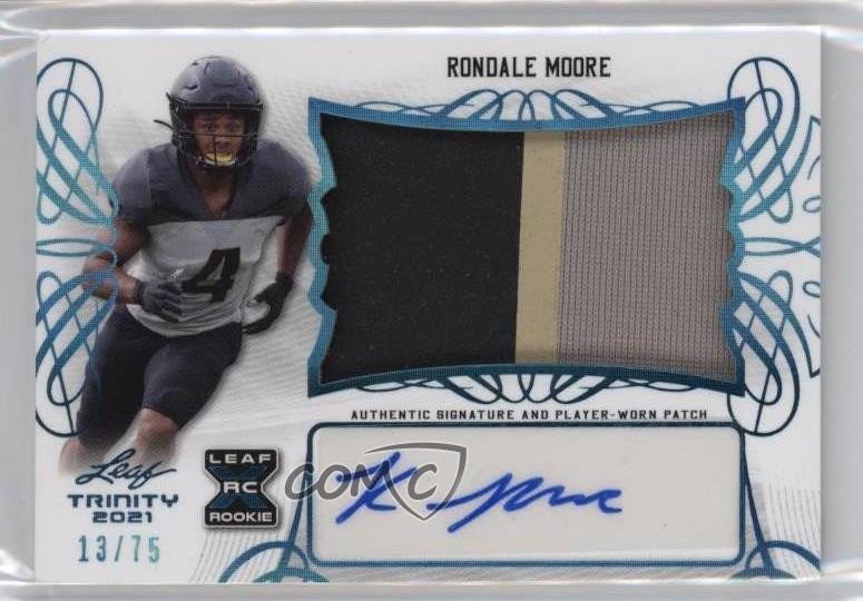 Rondale Moore Leaf Trinity Patch Autographs Xrc #PARM1 Platinum Spectrum Holofoil