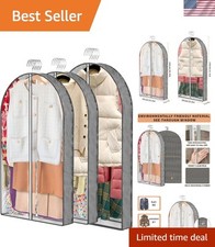 Breathable PEVA Garment Bags - 3 Pcs for Suits  Padded Clothes Protection