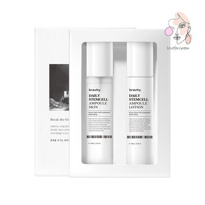 BRAVITY Daily Stemcell Ampoule Skin 120g + Lotion 100g (K-Beauty)