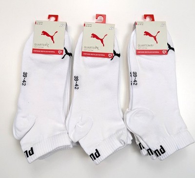 NEU - 9 Paar PUMA Quarter Plain Socken - Gr. 39-42 - weiß - Sportsocken - Paket