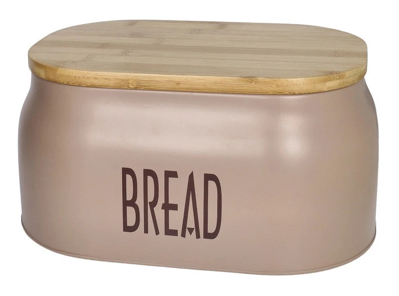 Cassetta Portapane Metallo Vintage BRANDANI Tortora Tappo Legno Contenitore Pane