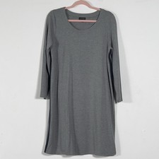 J. Jill Wearever Collection Stretch Jersey Midi Dress Sz PM Gray 3/4 Sleeves