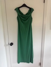 Reformation Green Maxi Dress with Cowl Front, Size Small