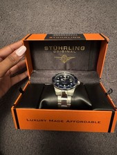 St hrling Professional Diver Blue Dial Stainless Steel Men's Wristwatch 200m Box