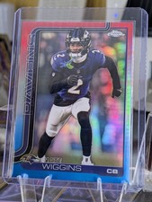 NATE WIGGINS 2025 Topps Chrome Red White Blue Refractor #28 Ravens