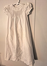 Vintage Baby's 4 Piece Gown Long Dress and Slip Bonnet Boots Embroidered