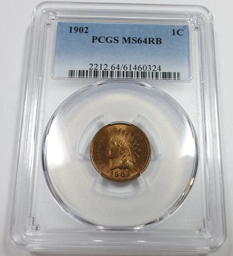 1902 P PCGS MS64 RB Red Brown - Indian Head Penny Cent 1c US Coin #58992A
