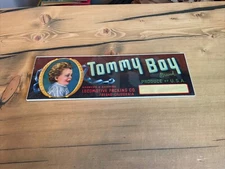 Tommy Boy Fruit Crate Label In Protective Wrap