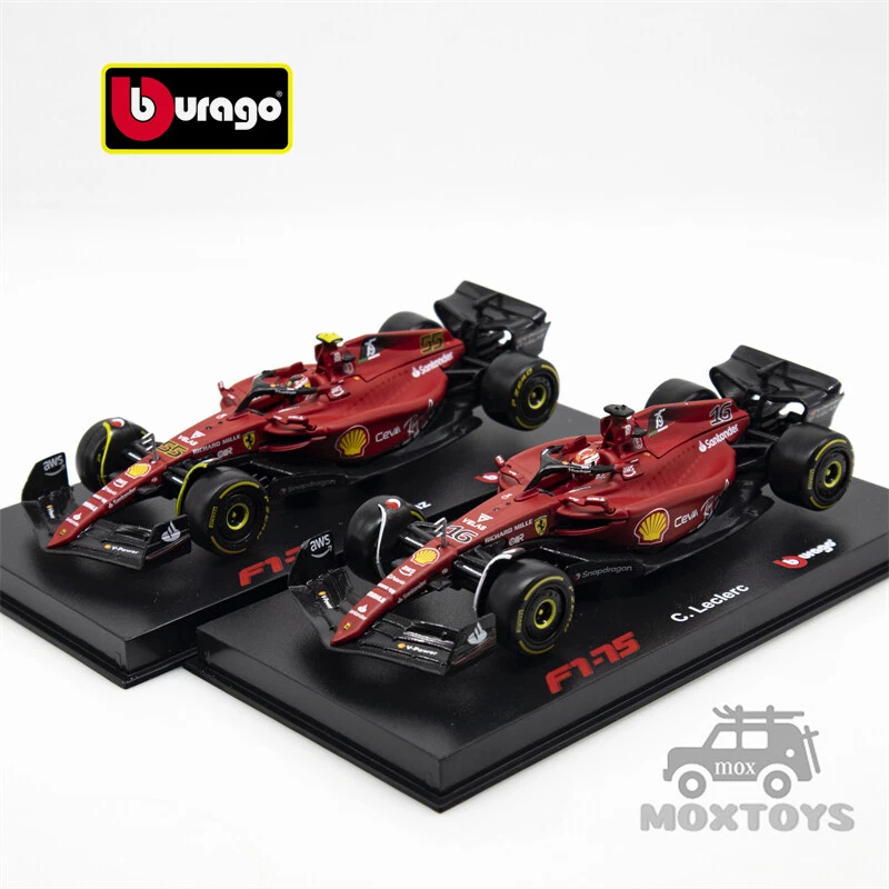 Bburago 1:43 2022 F1 Ferrari F1-75 #16 #55 with helmet Model Car