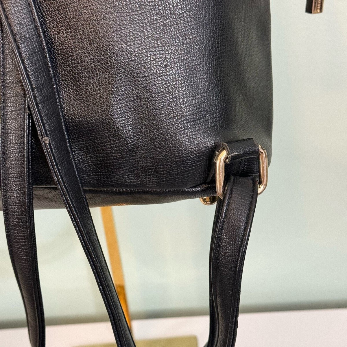 Dune London Calf Hair Leopard Flap / Black Leather Backpack Adjustable Straps Dune London Backpack Genuine Calf Hair Leopard Print  main image 4