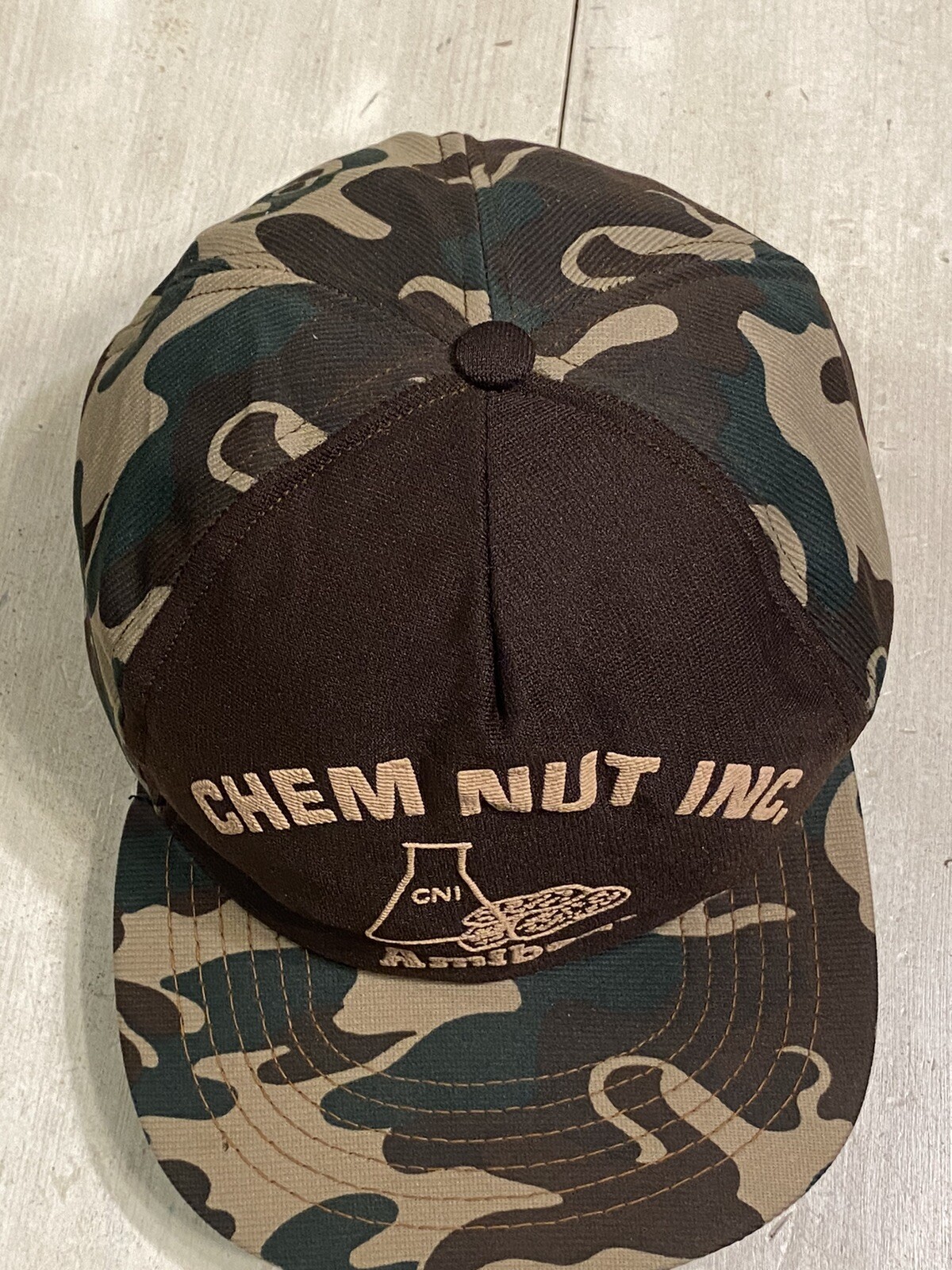 Vintage 70’s/80’s CHEM NUT INC. Snapback Trucker Hat Old School Camo