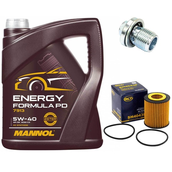 MotoröL Set 5W-40 5 Liter + ÖLfilter + Schraube FüR Opel Astra H Vectra Saab 9-3-image