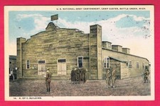 Knights of Columbus Building Camp Custer, Battle Creek, Michigan 1918 Post Card