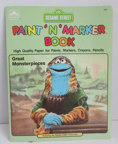 VINTAGE 1989 Sesame Street Paint 'n' Marker Great Monsterpieces Coloring Book