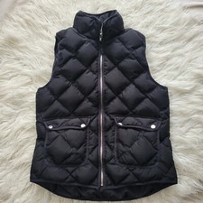 Woolrich Down Fill Black Puffer Vest Womens Size Medium Full Zip