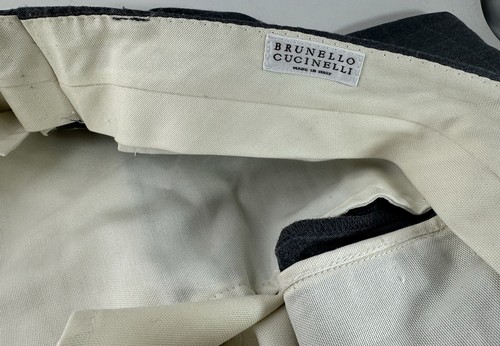 Brunello Cucinelli Men's Gray Window Pane Wool Suit SZ 52-54IT (42-44US) - Picture 10 of 15