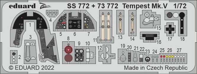 Eduard Accessories SS772 - 1:72 Tempest Mk.V - New