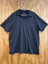 Champion Men's Golf Short Sleeve Polo Shirt Striped Gray Black Size XL