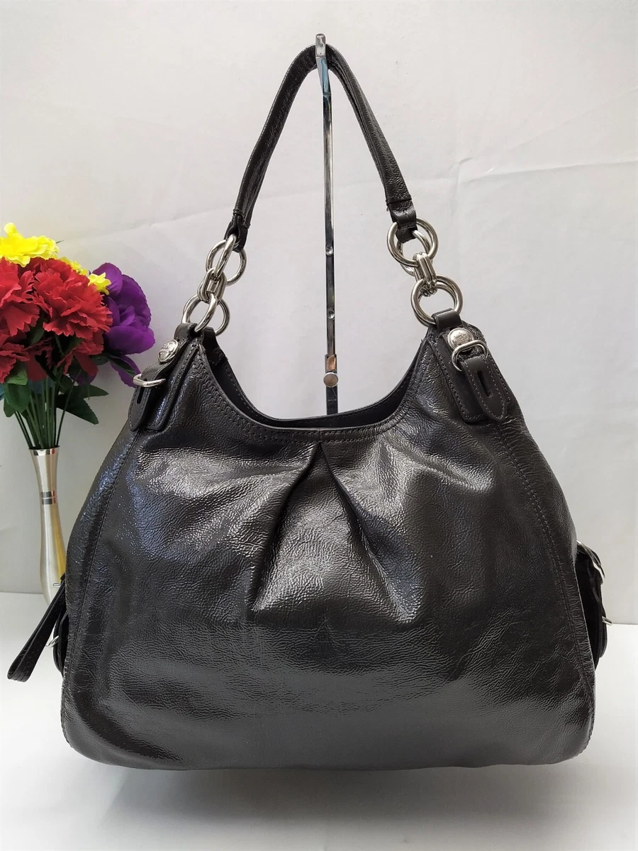 Gray leather clearance coach purse