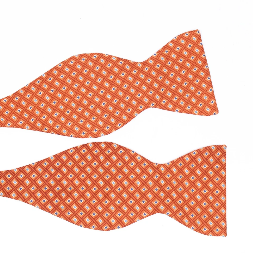 Pajarita Beau Ties LTD Vermont de seda con estampado a cuadros azul cobre reloj de arena ancho Foto 2 de 4