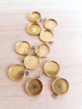 10 x Anhänger für Cabochons ~ Schmuckherstellung Montage Rohling Fassung Ø 12mm