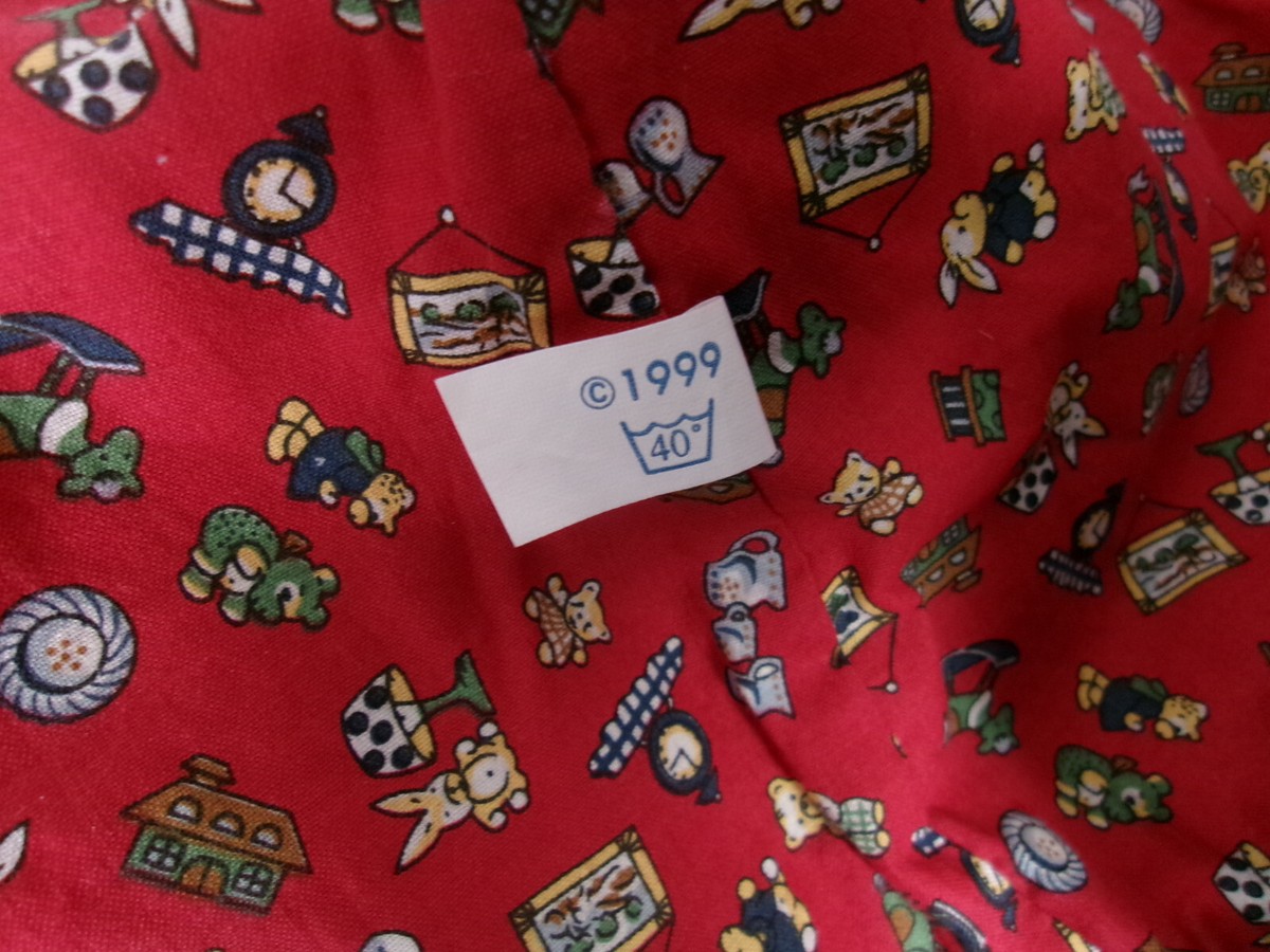Vintage Poupee COROLLE 1994 bébé 42cm manteau rouge salopette jeans
