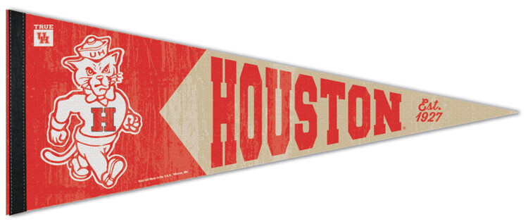 HOUSTON COUGARS Retro-1950s-Style NCAA Team Premium Felt